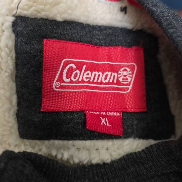 Coleman Men's Size XL Gray Sherpa Lined Pull Over Sweatshirt - Picture 2 of 6